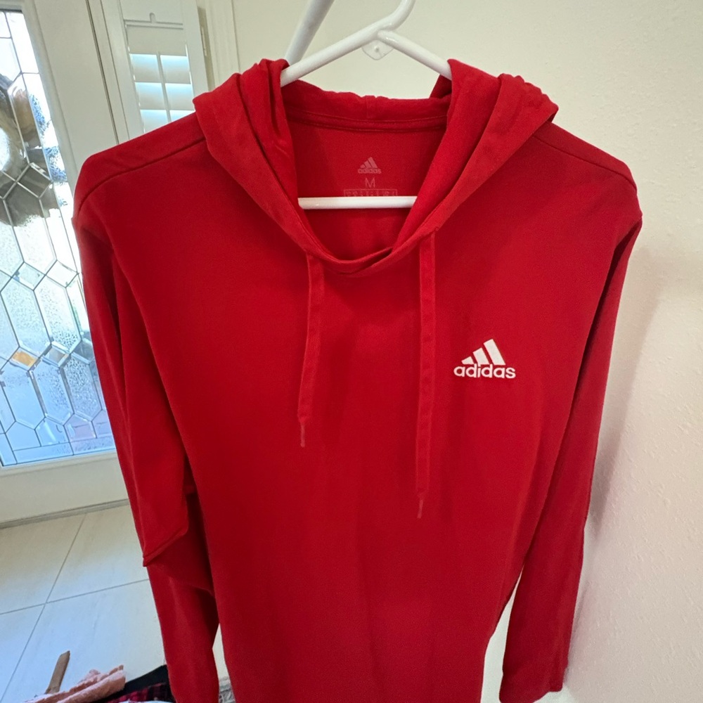 Adidas Bold Red Pullover Hoodie